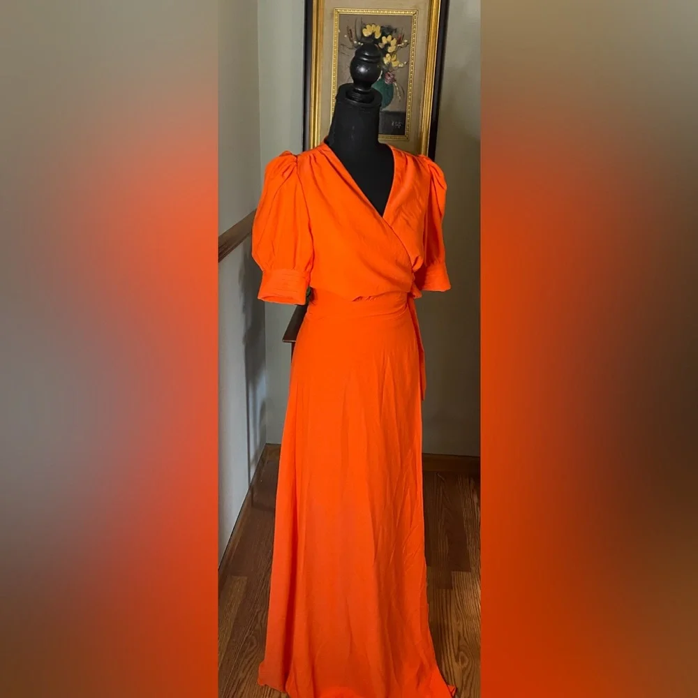 VICI Collection orange wrap maxi dress, Small - Picture 4 of 5